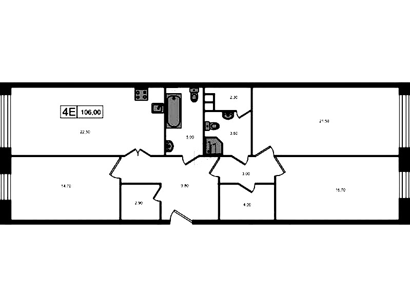 3-комнатная квартира 106 м², 3/3 эт., ЖК «VEREN Village Стрельна»